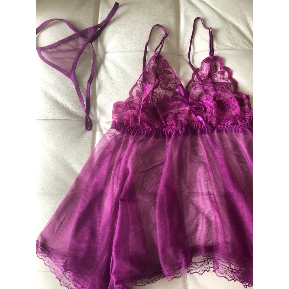 2/$25đź’•Beautiful purple babydoll NWT - Picture 2 of 5